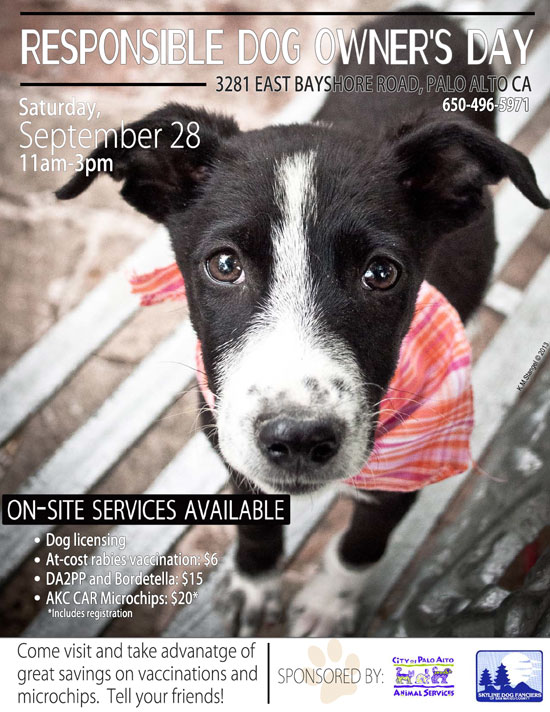 Responsible Dog Owner's Day at Palo Alto Animal Service on Sep 28 from 11am to 3pm